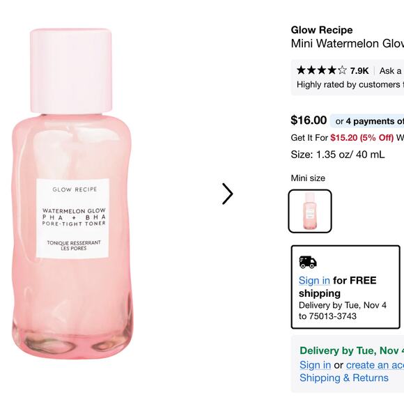 Toners Glow Recipe & Olehenriksen Retail $51 - Picture 5 of 5